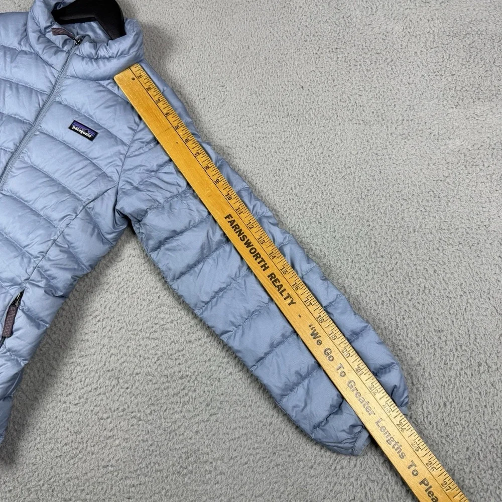 Patagonia Jacket Kids Large 12 Sky Blue Youth Down Sweater‎ Puffer Coat Full Zip